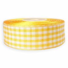 stuha karovaná 25mm / 3 m žltá