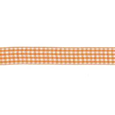 stuha karovaná 25mm / 3 m oranžová
