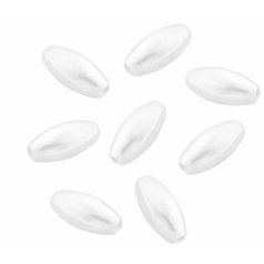 korálky perla biela 8x4 mm - 27 ks