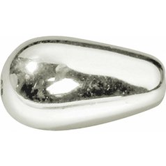 korálky perla strieborná 6x4 mm - 25 ks