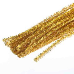 plyšový drôtik MEYCO metallic 8mm 50cm 10ks zlatý