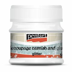 decoupage lepidlo a lak s glitrom Pentart 50 ml