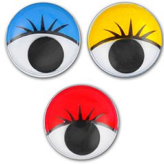 plastové oči s mihal. okrúhle farebné 8mm 14ks