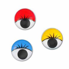 plastové oči s mihal. okrúhle farebné 12mm 10ks