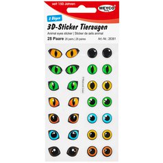 plastové oči samolepiace ANIMAL 10 mm 28 párov
