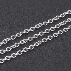 retiazka oval 3x2x0,5 mm, striebro, 1 m