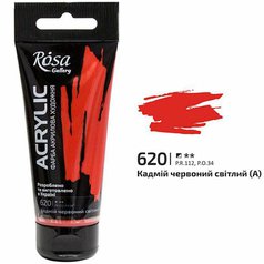 akrylová farba 60 ml ROSA Gallery 620 cadmium red light HUE akrylová farba 60 ml ROSA Gallery 620 cadmium red light HUE