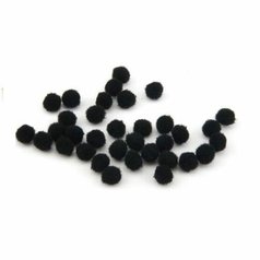 pom poms 20mm čierna 50ks