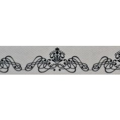lepiaca páska washi 30mm x 10m ornament čiernobiely 8