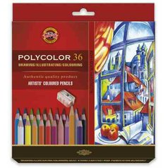 umelecké pastelky KOH-I-NOOR polycolor 36ks +2ks ceruzky 1500+1 strúhadlo