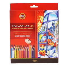 umelecké pastelky KOH-I-NOOR polycolor 48ks +2ks ceruzky 1500+1 strúhadlo