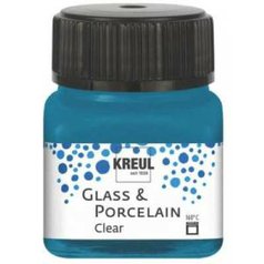 farba na sklo a porcelán 20 ml Kreul Clear 96 water blue