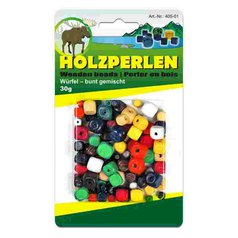 korálky drevené mix farieb 30 g