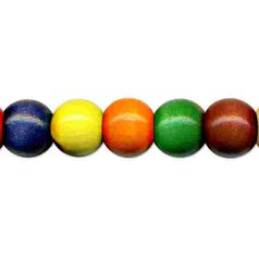 korálky drevené mix farieb 10mm 56ks