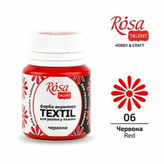 farba na textil 20 ml ROSA Talent 06 red farba na textil 20 ml ROSA Talent 06 red