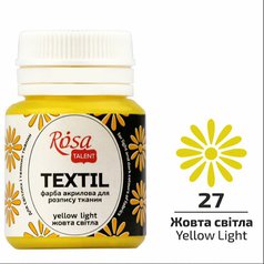farba na textil 20 ml ROSA Talent 27 yellow light farba na textil 20 ml ROSA Talent 27 yellow light