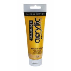akrylová farba 120ml Daler Rowney Metallic yellow