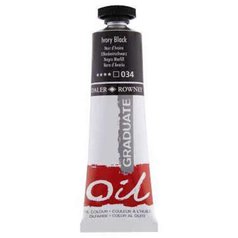 Daler Rowney Graduate olejová farba 38 ml, ivory black Daler Rowney Graduate olejová farba 38 ml, ivory black