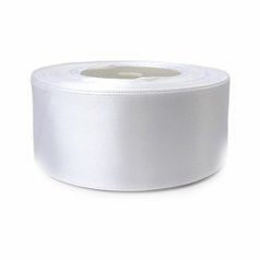 stuha saténová 38 mm/32 m biela