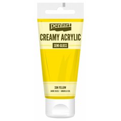 akrylová farba Pentart 60 ml pololesklá žltá slnečná