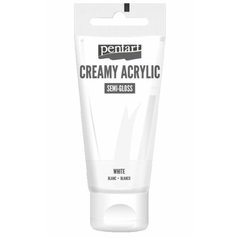 akrylová farba Pentart 60 ml pololesklá biela