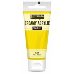 akrylová farba Pentart 60 ml pololesklá žltá