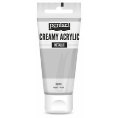 akrylová farba Pentart 60 ml metalická strieborná