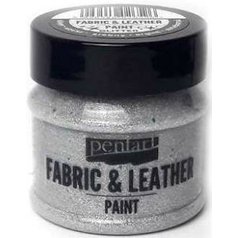 farba na textil a kožu Pentart 50 ml strieborná glitter