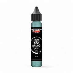 pero 3D Decor Pen Pentart 30 ml glitter strieborno tyrkysové