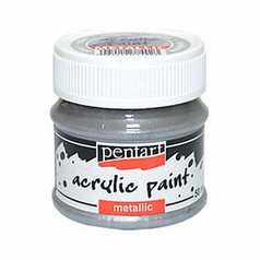 akrylová farba metalická Pentart 50 ml strieborná