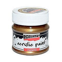 akrylová farba metalická Pentart 50 ml medená antická