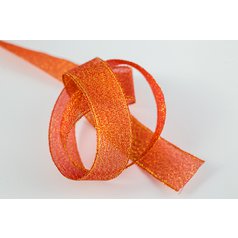 stuha brokatová 25 mm/ 3 m oranžová