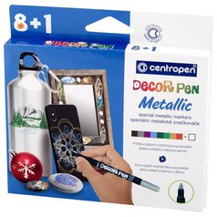 popisovače Centropen 2738 DECOR PEN 8+1ks metallic