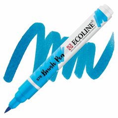 Akvarelové pero Ecoline brush pen Sky Blue Cyan Akvarelové pero Ecoline brush pen Sky Blue Cyan